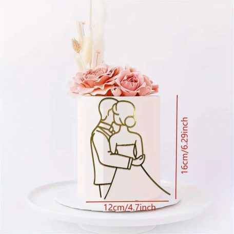 Arany tortabeszúró nászpár