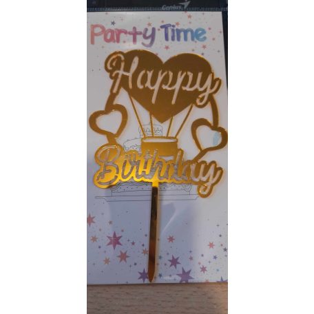 Happy Birthday arany hőlégballon