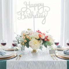 Happy Birthday csillogó ezüst