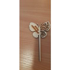 Boldog születésnapot fa beszúró natúr pillangó