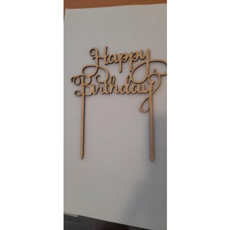 Happy Birthday fa beszúró natúr