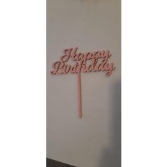 Happy Birthday fa beszúró rózsaszín