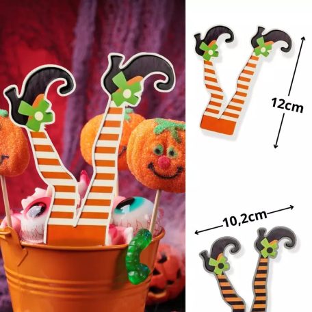 Őszi dekoráció boszilábak zöld 1 db/cs