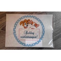 Cicás-kutyás kék tortaostya (20 cm)