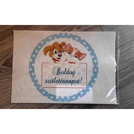 Cicás-kutyás kék tortaostya (20 cm)