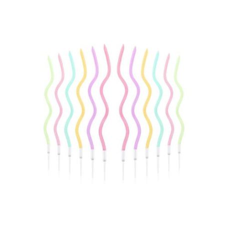 Szálgyertya Csavart (6 db) színes
