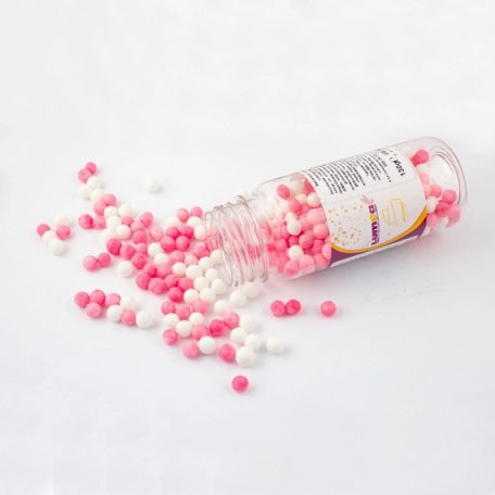 LIMITED EDITION - Márványos rózsaszín mix cukorgyöngy 7mm, 130g - Lumea