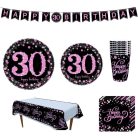 30. születésnapi party dekoráció fekete-rózsaszín