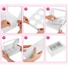 6 cupcake, muffinos tároló doboz, ablakos