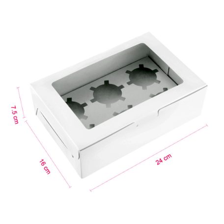 6 cupcake, muffinos tároló doboz, ablakos