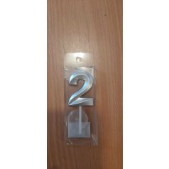 Ezüst színű számgyertya 2