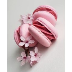 Rózsaszín színű macaron héjak 6 db (3 pár)