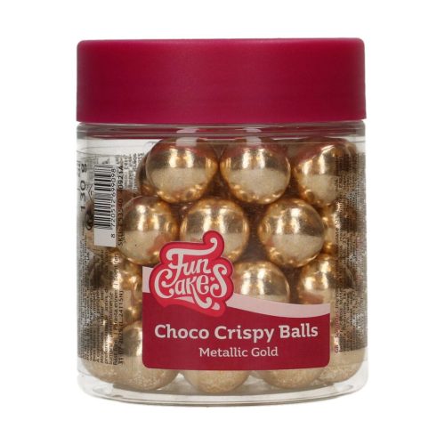 FunCakes Choco Crispy Balls - fémes arany 130g