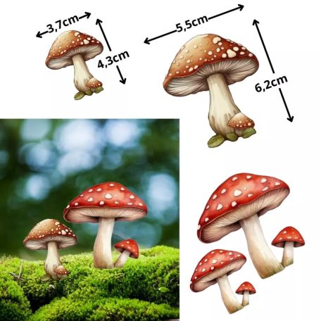 Őszi dekoráció gomba 2 db/cs