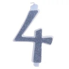 Óriás gyertya ezüst csillogó 10,5 cm 4-es