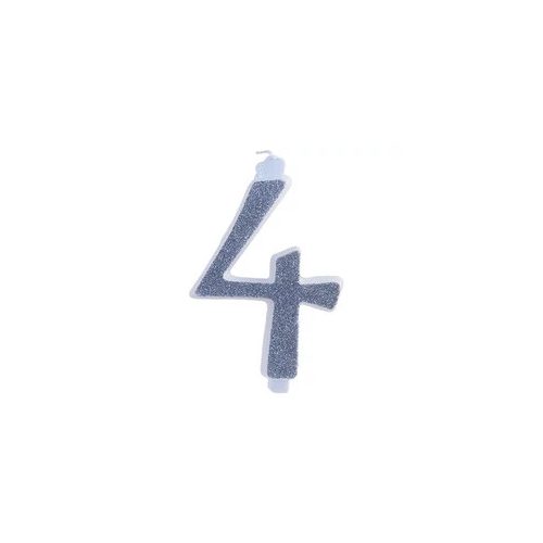 Óriás gyertya ezüst csillogó 10,5 cm 4-es