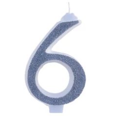 Óriás gyertya ezüst csillogó 10,5 cm 6-os
