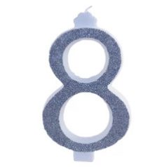 Óriás gyertya ezüst csillogó 10,5 cm 8-as