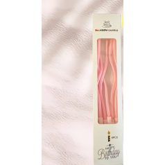 Rózsaszín színű csavart gyertya 6 db/cs