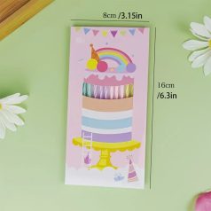 Szivárvány gyertya több színű vékony 12 db/cs