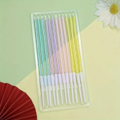 Szivárvány gyertya több színű vékony 12 db/cs