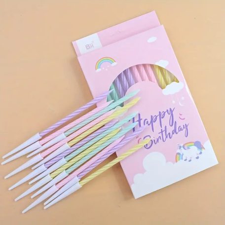 Szivárvány gyertya több színű gyertya 12 db/cs