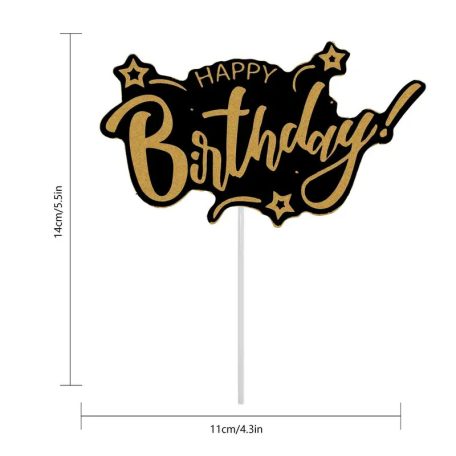 Tortabeszúró Happy Birtday arany-fekete