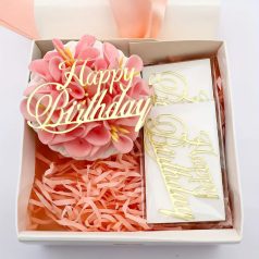 Arany Happy Birthday tortadísz