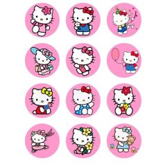 Hello Kitty cupcake nyomtatott ostyalap