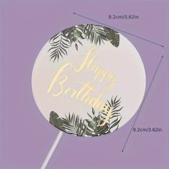 Levél mintás boldog születésnapot tortabeszúró