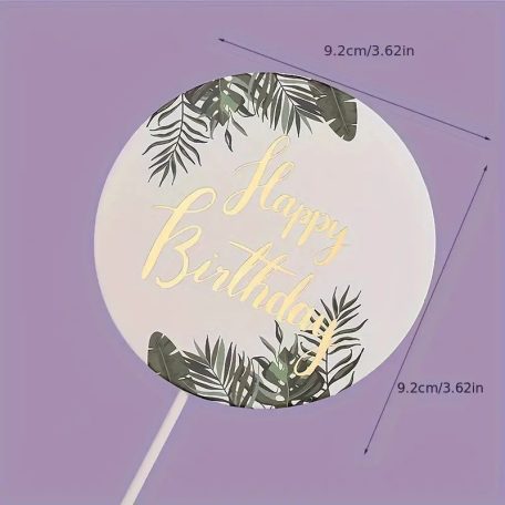 Levél mintás boldog születésnapot tortabeszúró