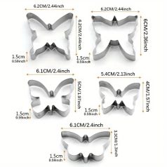 Fém kiszúró pillangó 5 db-os