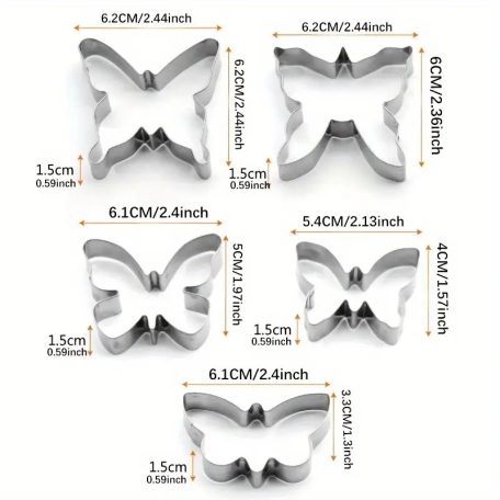 Fém kiszúró pillangó 5 db-os