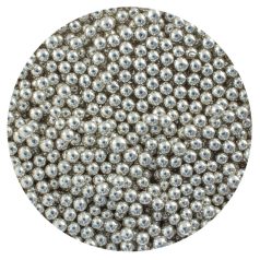 Metalizált ezüst cukorgyöngy 5mm, 130g - Lumea