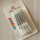 Csomagolt számgyertya mini ezüst 10 db/cs