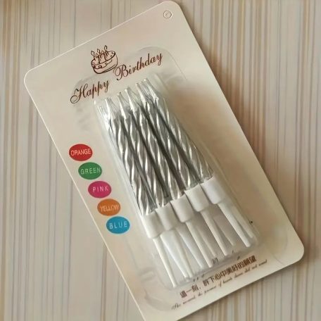 Csomagolt számgyertya mini ezüst 10 db/cs