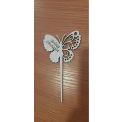 Boldog névnapot fa beszúró fehér pillangó