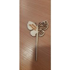 Boldog névnapot fa beszúró natúr pillangó