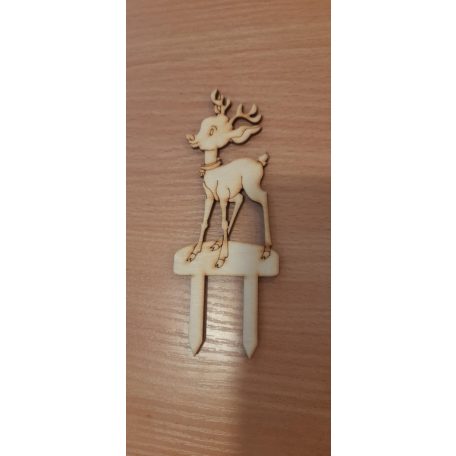 Őzike fa dekoráció natúr