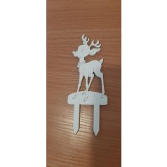 Őzike fa dekoráció fehér