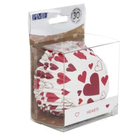 Muffin papír szív mintás 30 db
