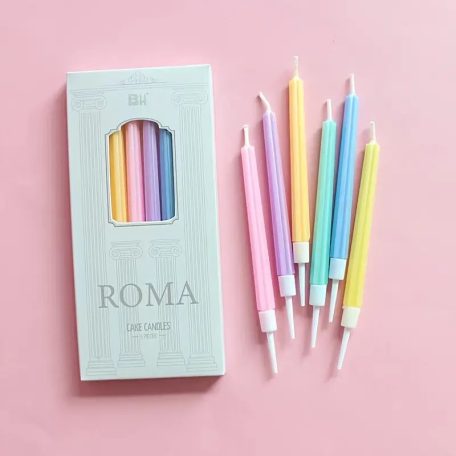 Oszlop mintás gyertya 6 db/cs