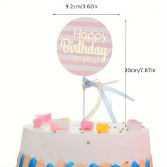   Boldog születésnapot torta beszúró arany/fehér/rózsaszín