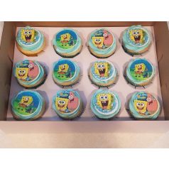 Sponge Bob cupcake nyomtatott ostyalap