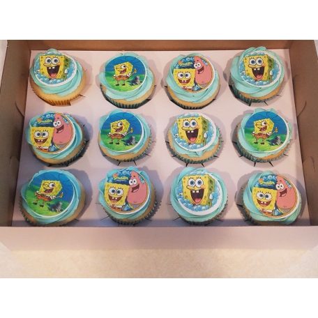 Sponge Bob cupcake nyomtatott ostyalap