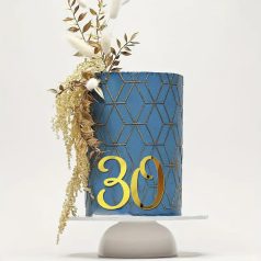 Arany színű szám torta dísz