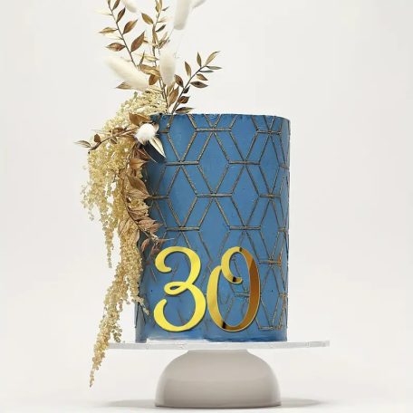 Arany színű szám torta dísz