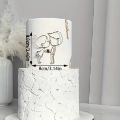 Szerelmespár fényes arany tortadísz