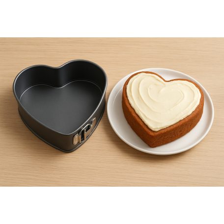 Szív alakú csatos tortaforma 22,5*23 cm