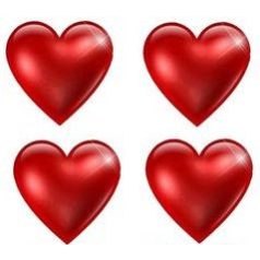 Piros szív ostya (4 db)